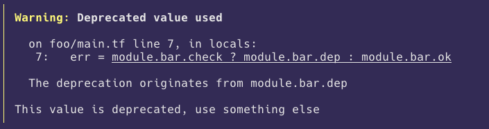 An example deprecation message